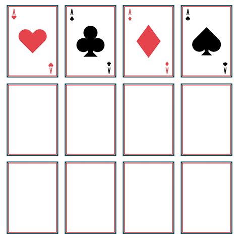 playing card template printable